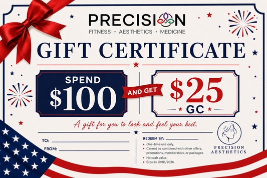 Precision Life STL 4th of July Gift Card Special | Spend $100, Receive a $25 Bonus Gift Card